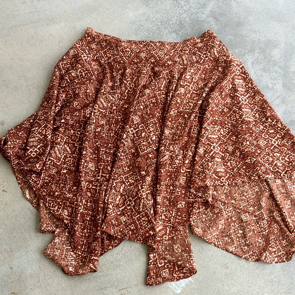 Calvin Klein Asymmetrical Skirt in Brown and Cream